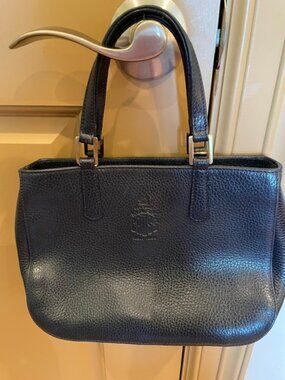 Mark Cross Navy Leather Handbag